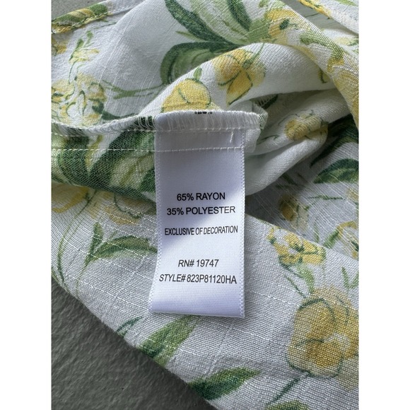 Counterparts Women Yellow Floral Top Summer Resort Lightweight XL - Picture 6 of 7